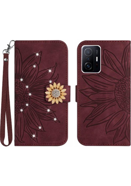 Xiaomi 11T/11T Pro Telefon Kılıfı Kart Tutucu Pu Deri Kapak Çevirin (Yurt Dışından)