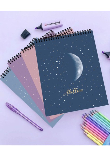 New Moon Üstten Spiralli 4'lü Çizgisiz 13 x 20 cm