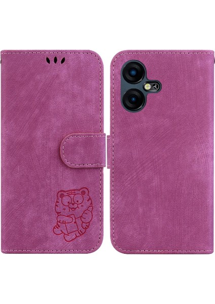 Tecno Pova Neo 3 Kabartmalı Sevimli Kaplan Cüzdan Kılıf Kart Cep Flip Için Kılıf (Yurt Dışından)
