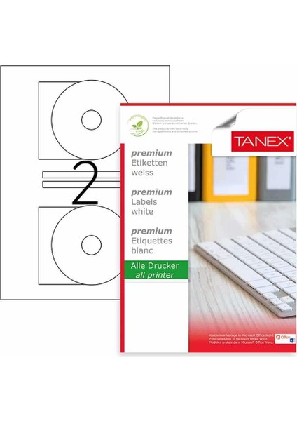 Laser Etiket CD Kod 2116 116MM x 41MM