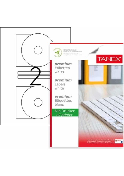 Laser Etiket CD Kod 2116 116MM x 41MM