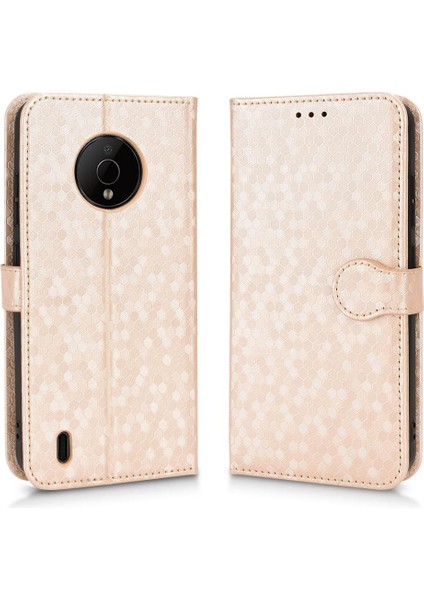 Nokia C200 Geometrik Desen Deri Cüzdan Kapak Manyetik Toka (Yurt Dışından)