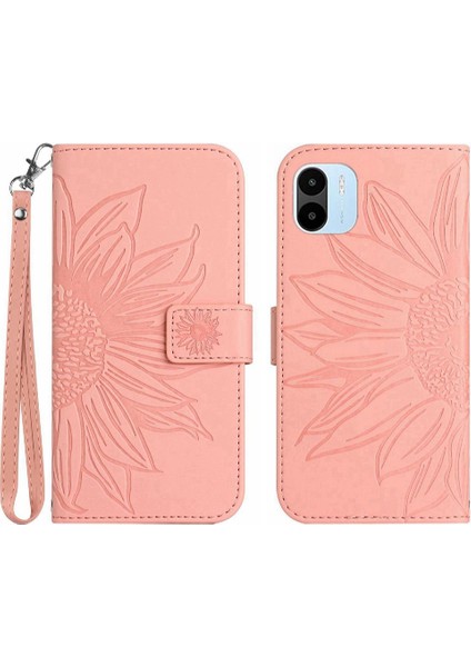 Xiaomi Redmi A1 Telefon Kılıfı Için Kılıf Kart Tutucu Pu Deri Kapak Çevirin Tpu (Yurt Dışından)