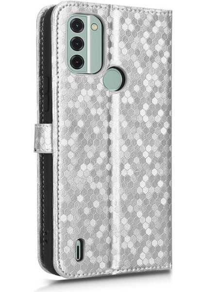 Nokia C31 Için Kılıf Geometrik Desen Deri Cüzdan Kapak Manyetik Toka (Yurt Dışından) modelleri