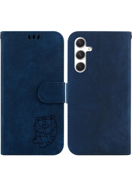 Samsung Galaxy S24 5g Kart Cep Kabartmalı Sevimli Kaplan Flip Folio (Yurt Dışından)