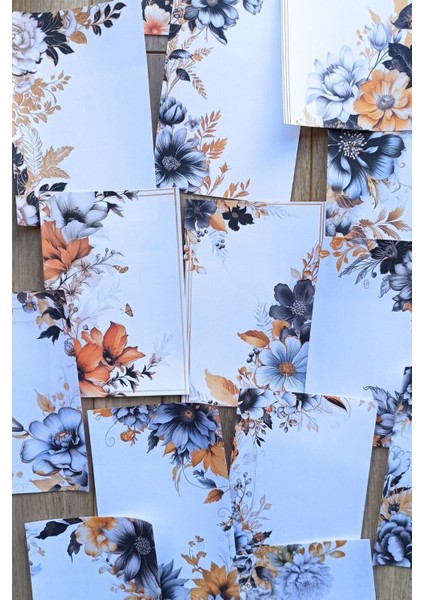 15 Adet Eskitme Vintage Gül Scrapbook Kağıt Seti Bullet Journal Dekupaj Kağıdı
