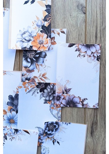 15 Adet Eskitme Vintage Gül Scrapbook Kağıt Seti Bullet Journal Dekupaj Kağıdı