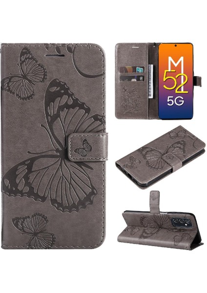 Samsung Galaxy M52 5g Darbeye Kapak Flip Kickstand Pu Deri (Yurt Dışından)