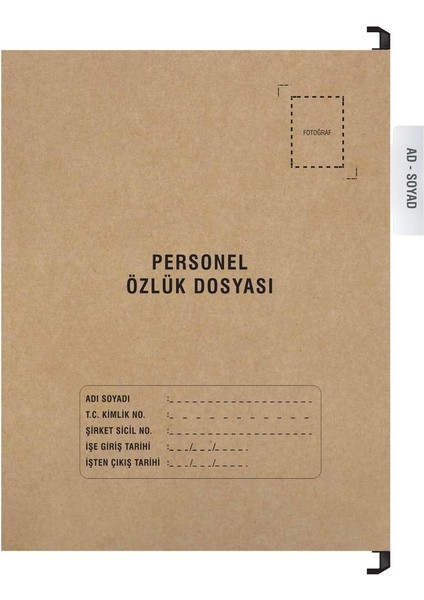 Ofis Turka Personel Özlük Dosyası Tek Gözlü (Plastik Askılı 25 Adet)