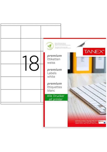 Laser Etiket Kod 2218 70MM x 46MM