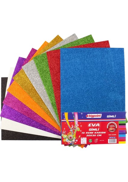 Simli Eva 20X30CM Karışık 10 Renk