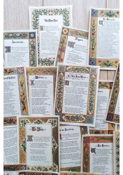 27 Adet Eskitme Vintage Kitap Sayfası Scrapbook Kağıt Seti Bullet Journal Dekupaj Kağıdı
