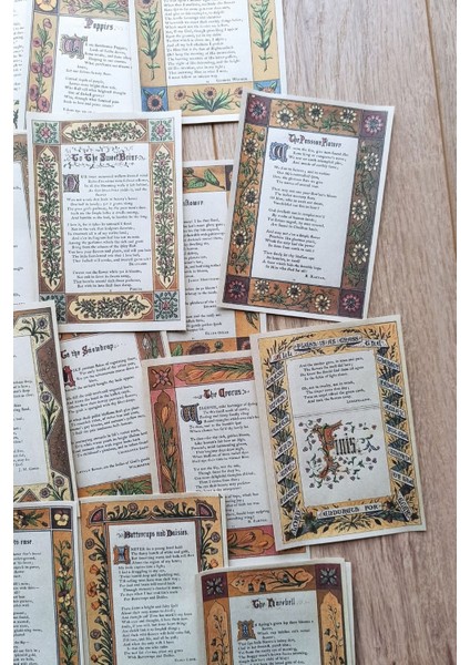 27 Adet Eskitme Vintage Kitap Sayfası Scrapbook Kağıt Seti Bullet Journal Dekupaj Kağıdı