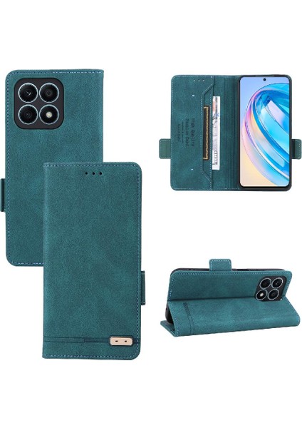 Kart Tutucu Kickstand ile Onur X8A Deri Folio Flip Case Için Kılıf (Yurt Dışından)
