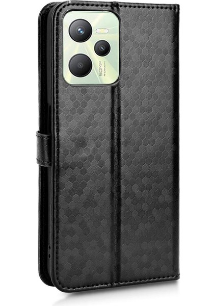Realme C35 Manyetik Toka Deri Cüzdan Kapak Için Kılıf Geometrik Desen (Yurt Dışından) fırsatları