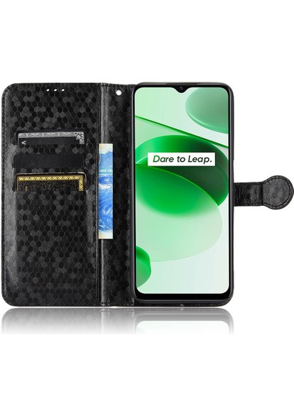 Realme C35 Manyetik Toka Deri Cüzdan Kapak Için Kılıf Geometrik Desen (Yurt Dışından) indirimleri
