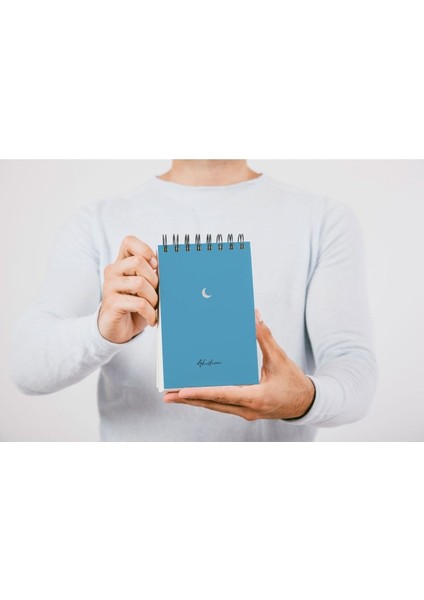 Bloknot Defter 10 x 13,5 cm Çizgisiz Defter Karton Kapak Spiralli Defter Mavi