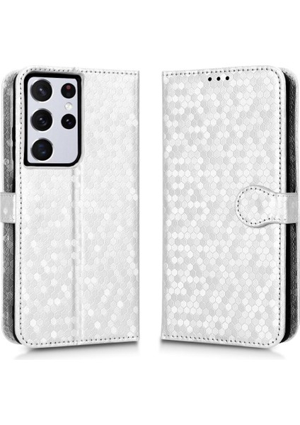 Samsung Galaxy S21 Ultra Deri Cüzdan Kapak Manyetik Toka (Yurt Dışından)