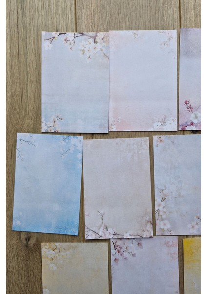 13 Adet Scrapbook Soft Pastel Sakura Temalı Scrapbook Kağıt Seti Bullet Journal Dekupaj Kağıdı