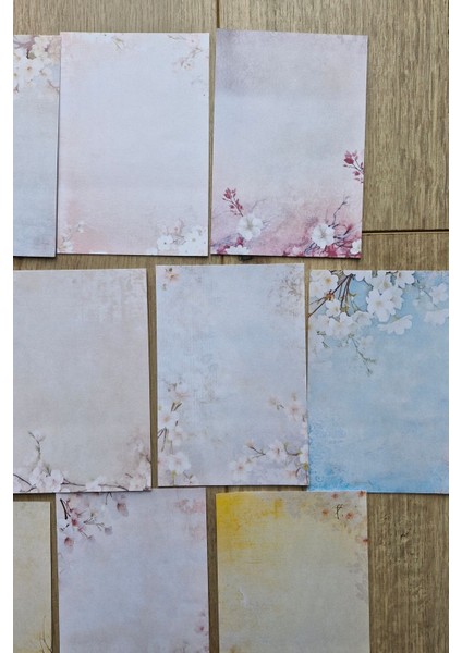 13 Adet Scrapbook Soft Pastel Sakura Temalı Scrapbook Kağıt Seti Bullet Journal Dekupaj Kağıdı