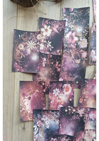 20 Adet Eskitme Vintage Pembe Siyah Temalı Scrapbook Kağıt Seti Bullet Journal Dekupaj Kağıdı fırsatları