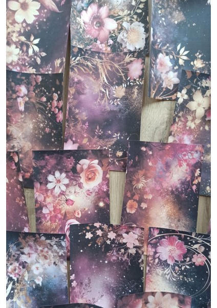 20 Adet Eskitme Vintage Pembe Siyah Temalı Scrapbook Kağıt Seti Bullet Journal Dekupaj Kağıdı indirimleri