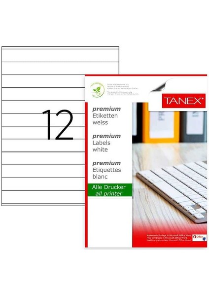 Laser Etiket Kod 2524 210MM x 24MM