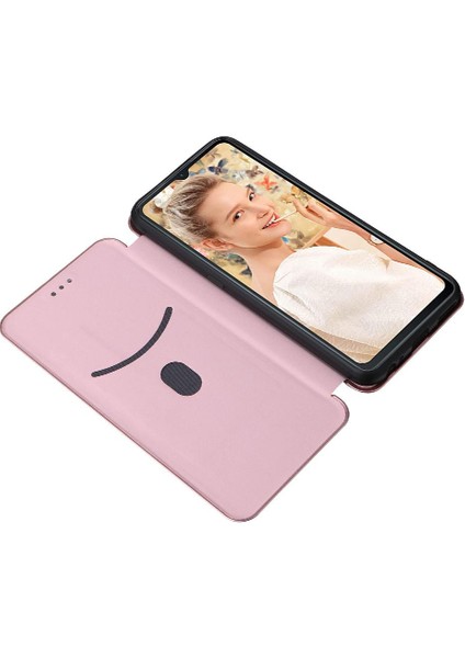 Oukitel C32 Deri Folio Flip Case Için Kılıf Manyetik Karbon Fiber Kart (Yurt Dışından)