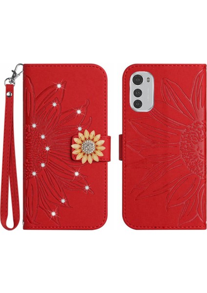 Motorola MOTOROLA/E32S Telefon Kapağı Için Kılıf Pu Deri Kapak Çevirin Kart Tutucu (Yurt Dışından)