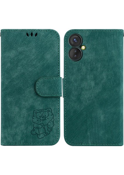 Tecno Spark 9 Pro Flip Folio Kabartmalı Sevimli Kaplan Kartı Cep Vaka (Yurt Dışından)