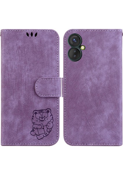 Tecno Spark 9 Pro Flip Folio Kabartmalı Sevimli Kaplan Kartı Cep Vaka (Yurt Dışından)
