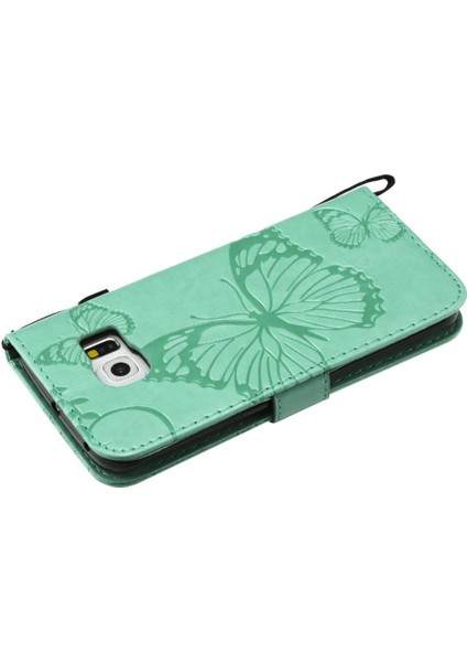 Colorful Shop Kart Yuvası Standı ile Samsung Galaxy S6 Kenar Pu Deri Darbeye Dayanıklı (Yurt Dışından)