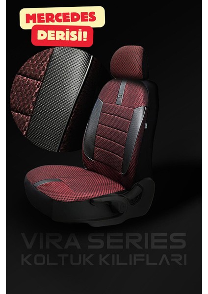 Ford Connect Hafif Ticari 2015-2019 Aracınıza Uyumlu Koltuk Kılıfı Ticari Kırmızı Syh fiyatları