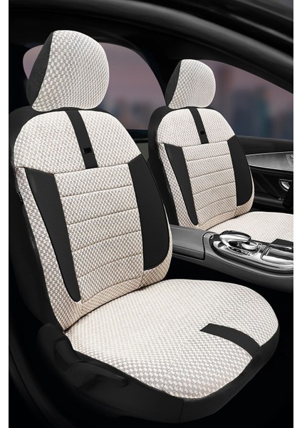 Ford Connect Hafif Ticari 2004-2010 Aracınıza Uyumlu Koltuk Kılıfı Ticari Bej Siyah