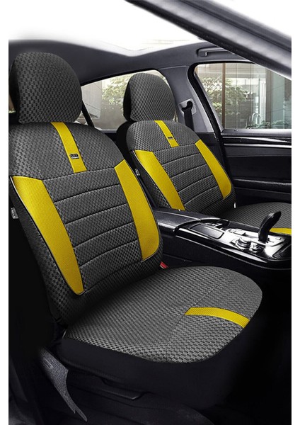 Mercedes C-200 D Station Wagon 2001-2005 Aracınıza Uyumlu Koltuk Kılıfı Ticari Siyah Sarı