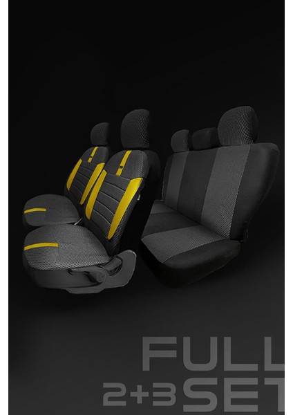 Opel Combo Camli Van 2005-2012 Aracınıza Uyumlu Koltuk Kılıfı Ticari Siyah Sarı modelleri