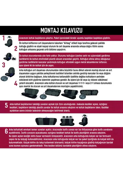 Opel Combo Camli Van 2005-2012 Aracınıza Uyumlu Koltuk Kılıfı Ticari Siyah indirimleri