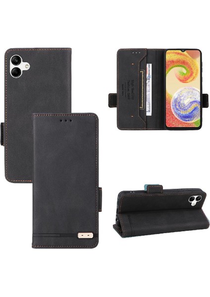 Colorful Shop Kart Tutucu Kickstand Deri Folio ile Samsung Galaxy A04 4g Için Kılıf (Yurt Dışından)