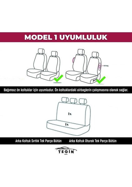 C-Max Serisi Uyumlu Vira Serisi Araba Koltuk Kılıfı Takımı Pamuklu Deri Detay