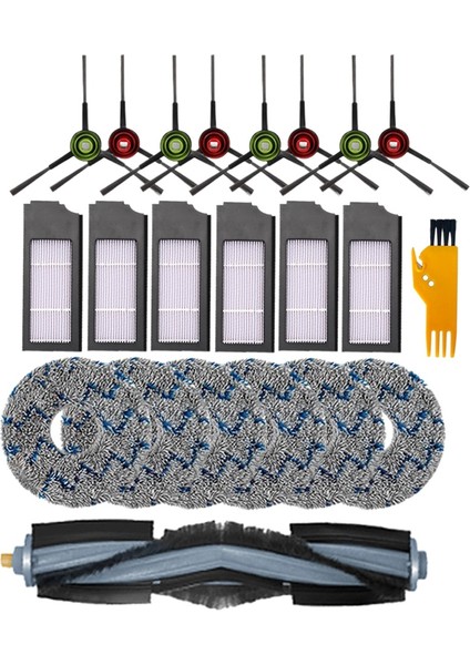 22 Adet Yedek Kit Ana Yan Fırçalar Hepa Filtre Paspas Bezi Deebot T10 Turbo Ektrikli Süpürge Yedek Parçaları (Yurt Dışından)
