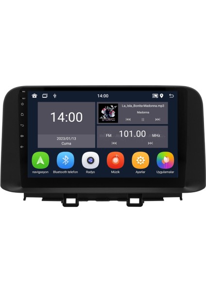 Hyundai Kona Android 8gb Ram 128GB Rom QLED Ekran Carplay Navigasyon Multimedya