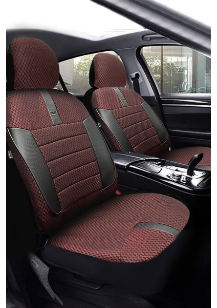 Citroen C-Elysée Access Sedan 2012-2017 Aracınıza Uyumlu Koltuk Kılıfı Vira Kırmızı Siyah