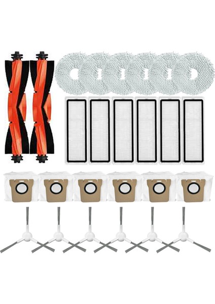 Robotlu Vakum Için X20+/X20 Plus Yedek Parça Aksesuarları Ana Yan Fırça Hepa Filtre Paspas Bezi Toz Torbası (Yurt Dışından)