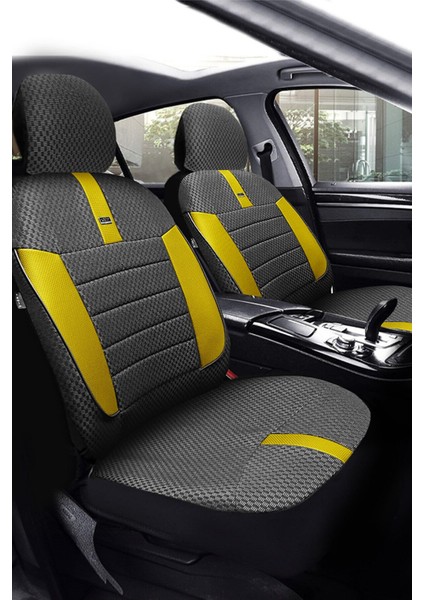 Seat Ibiza Hatchback 2009-2012 Aracınıza Uyumlu Koltuk Kılıfı Vira Siyah Sarı