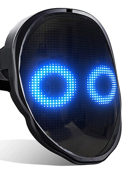 Bluetooth LED Işıklar Parti Maskesi Cadılar Bayramı No Dıy Animasyon Metni Aşk Prank Konser Robot Yüz LED Maskesi (Yurt Dışından)