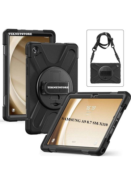 Samsung Galaxy Tab A9 8.7 Inç Tablet Kılıfı Defender Askılı Tank Silikon Yüksek Koruma SM-X110