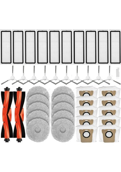 Robotlu Vakum Için X20+ / X20 Plus Yedek Parçalar Aksesuarlar Ana Yan Fırça Hepa Filtre Paspas Bezi Toz Torbaları (Yurt Dışından)
