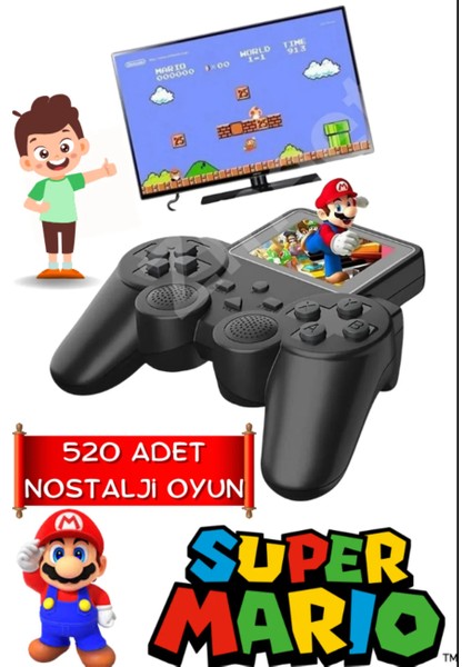 S10 Taşınabilir 520 Oyunlu Kablosuz Game Oyun Konsolu