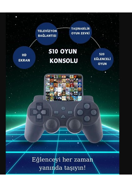 S10 Taşınabilir 520 Oyunlu Kablosuz Game Oyun Konsolu