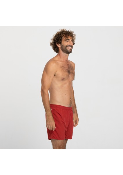 Nabaiji Erkek Havuz Şortu - Kırmızı - Basic 100 fiyatları